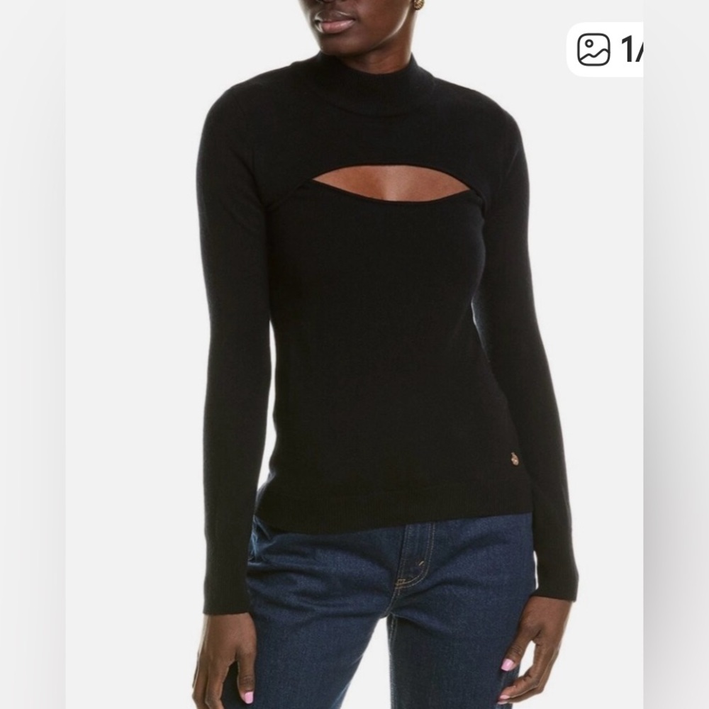 Milly Cutout Long Sleeve Sweater